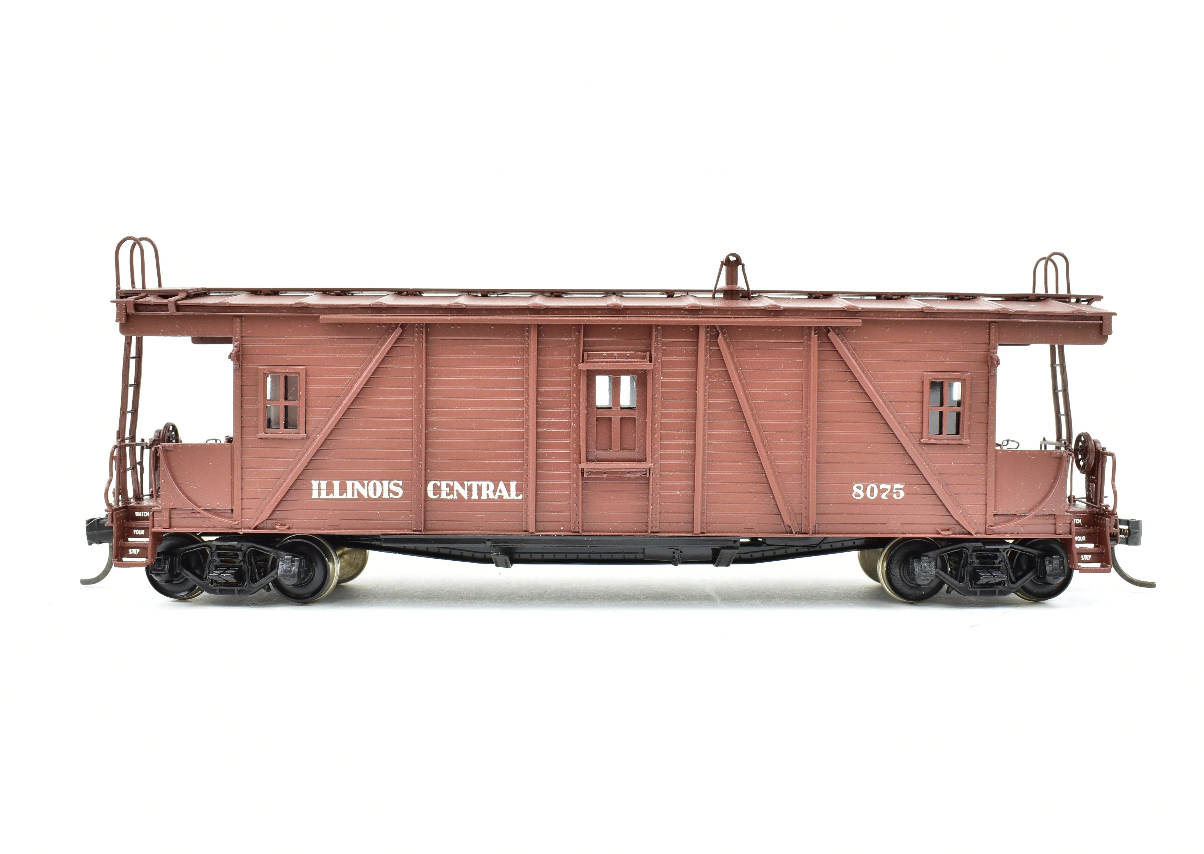 HO Brass OMI - Overland Models, Inc. IC - Illinois Central "OSB" Outside Braced Wood Caboose Pro-Painted - Image 3