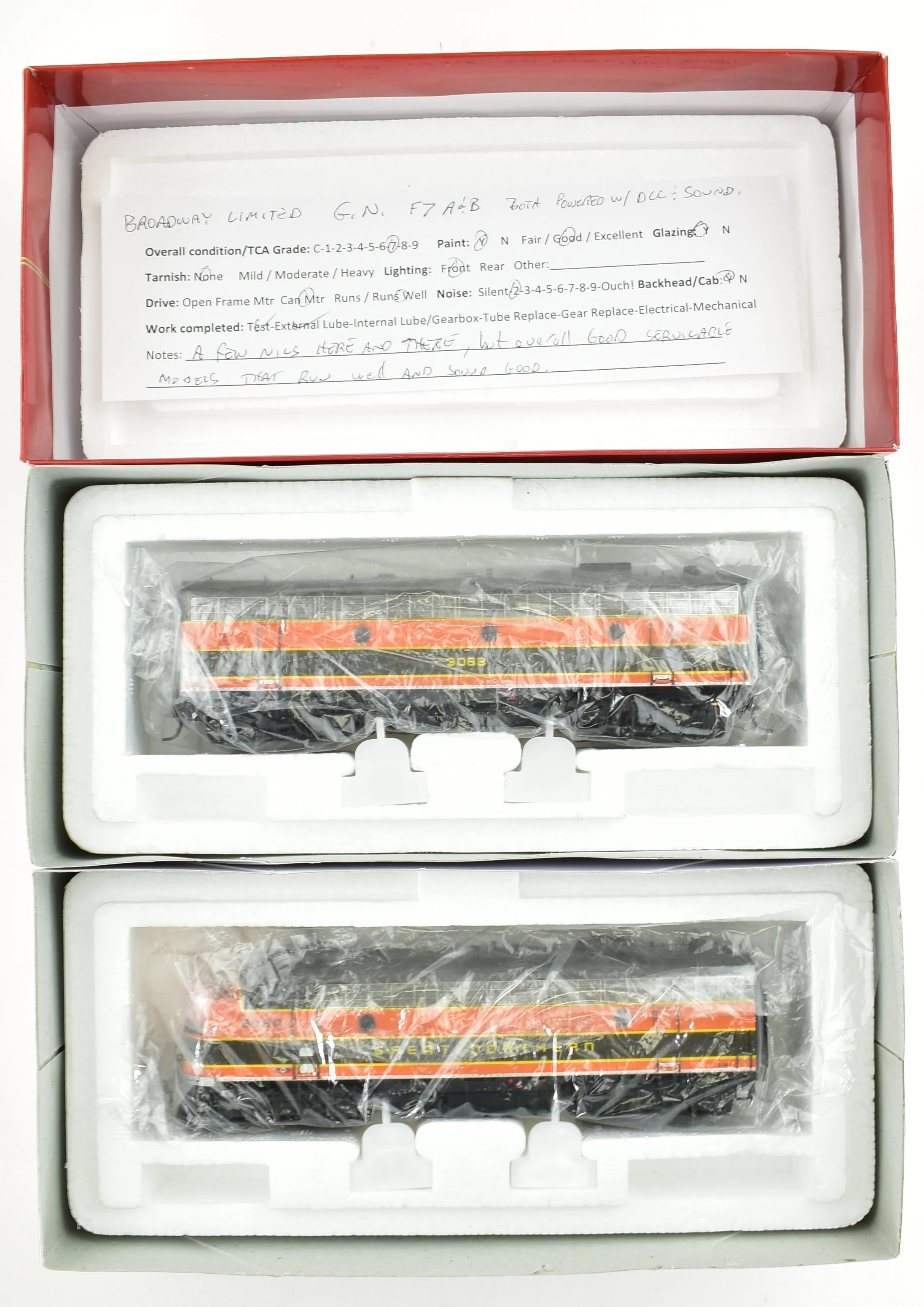 HO BLI - Broadway Limited Imports GN - Great Northern EMD F7A/B Set with QSI DCC and Sound - Image 19