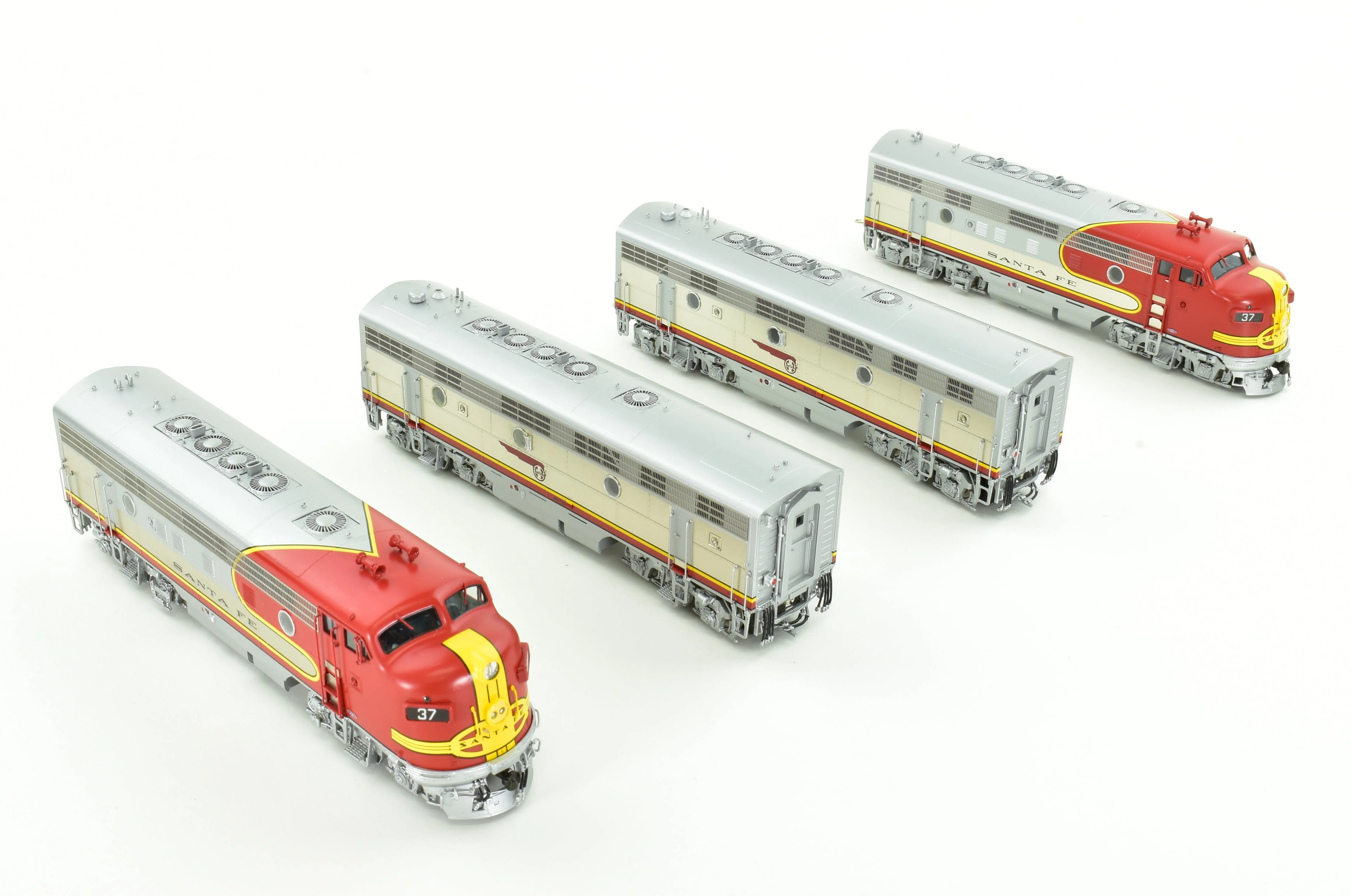 HO Brass CON CIL - Challenger Imports ATSF - Santa Fe Passenger Service EMD F7 A/B/B/A Set FP & Plated - Image 7