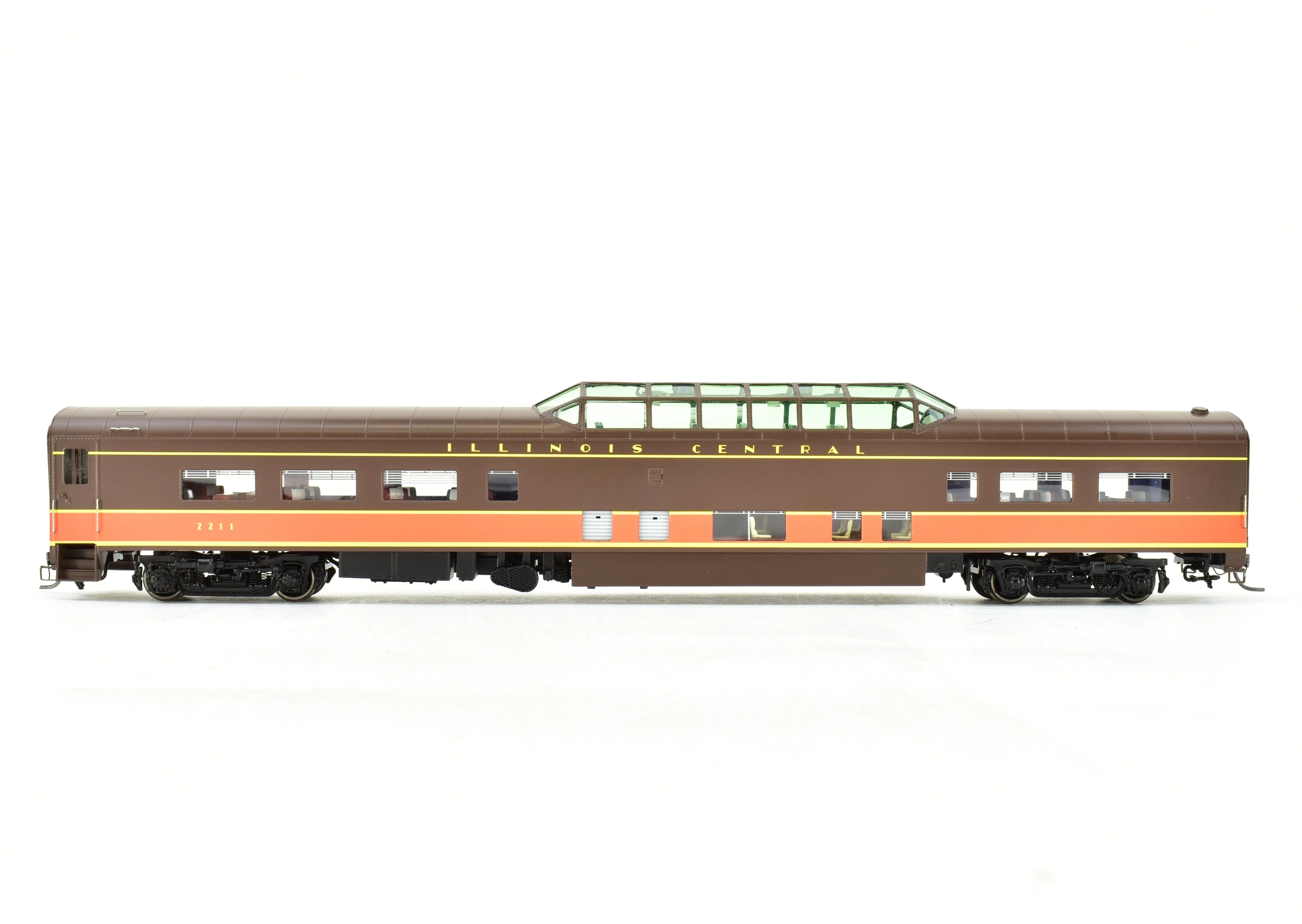 HO Brass CON UTI - Union Terminal Imports  No. 1156-7 IC - Illinois Cenitral- PS Built Dome - Parlor Car FP No. 2211 - Image 3