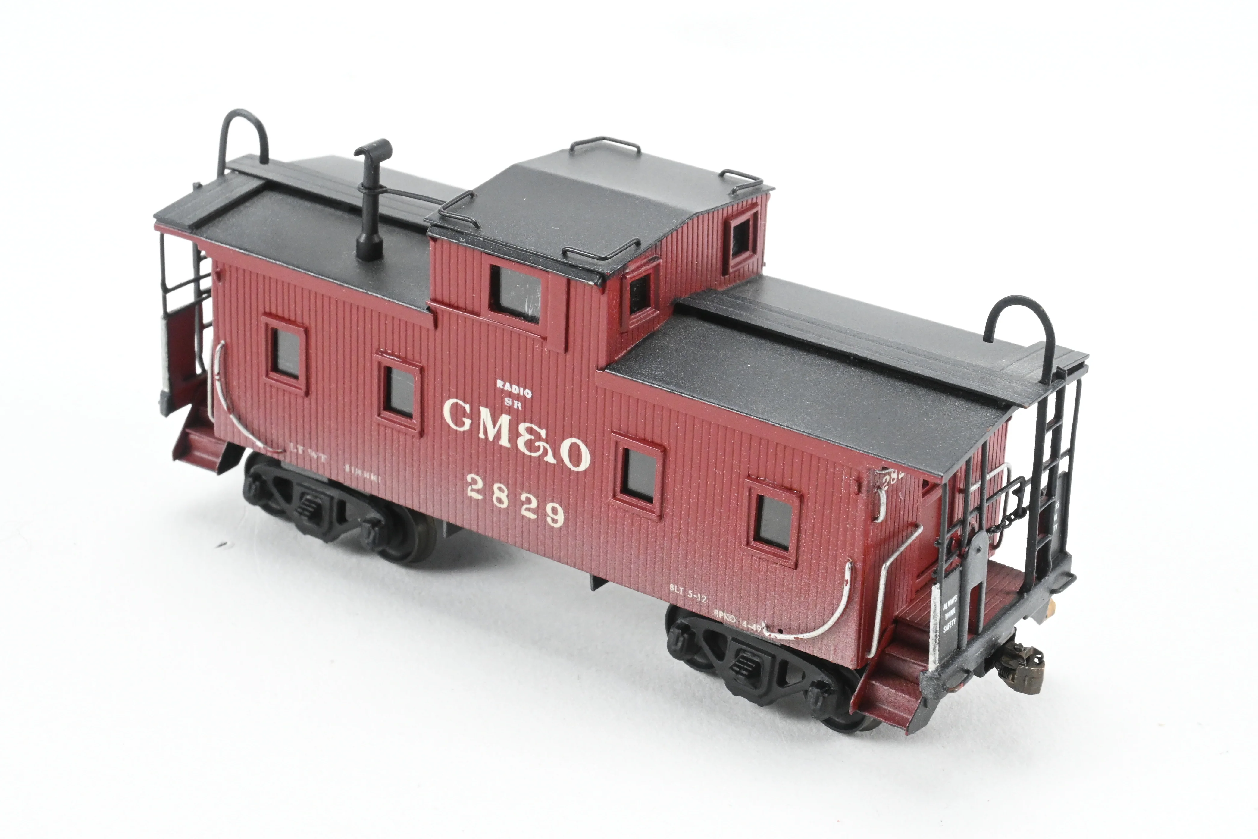 HO Brass Hallmark Models GM&O - Gulf Mobile & Ohio Wood Sheathed Caboose CP No. 2829 w/ Light Weathering - Image 9