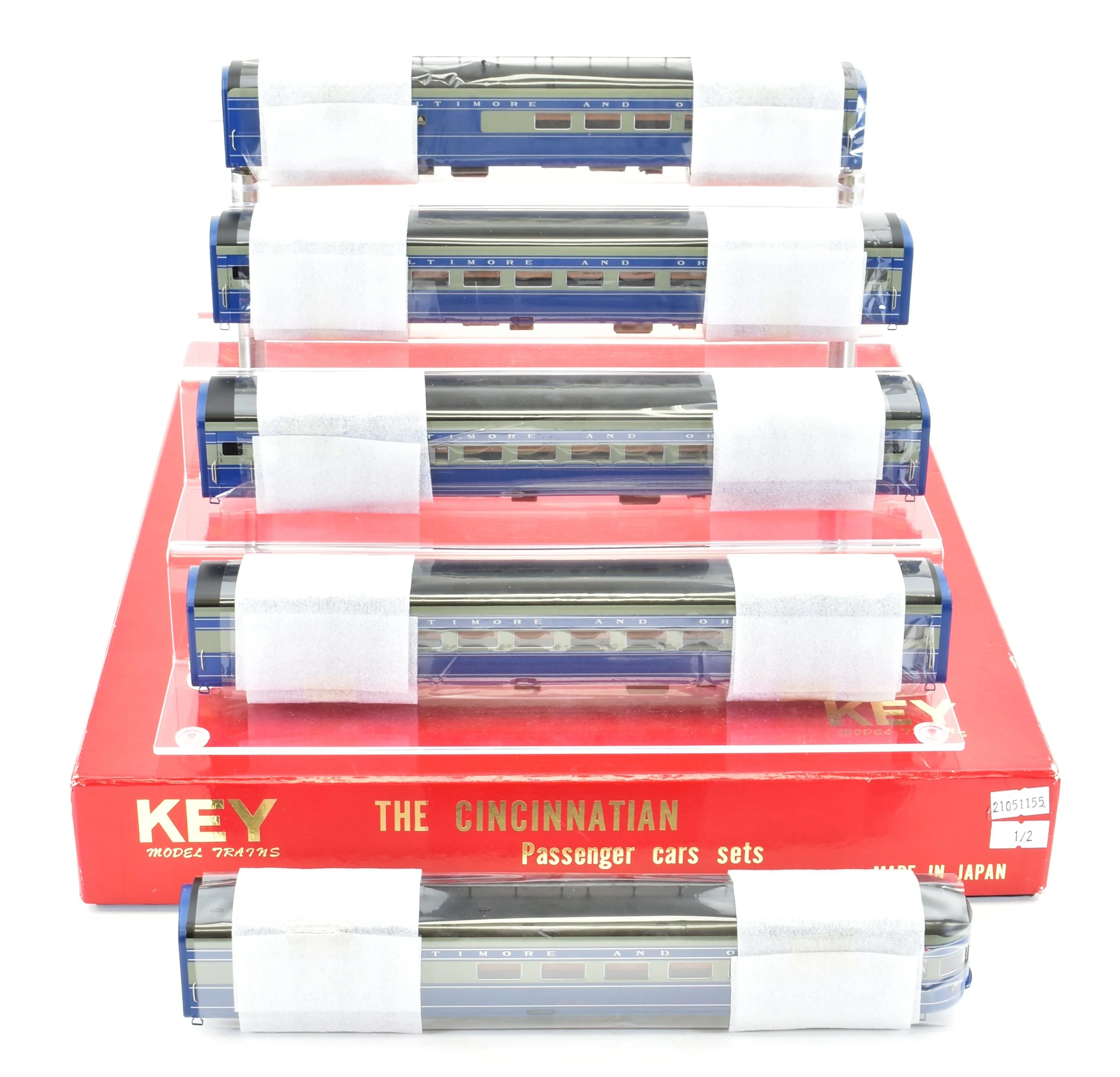 HO Brass Key Imports B&O - Baltimore & Ohio "Cincinnatian" P-7d and 5 Coach Train Set FP CS-22 - Image 19