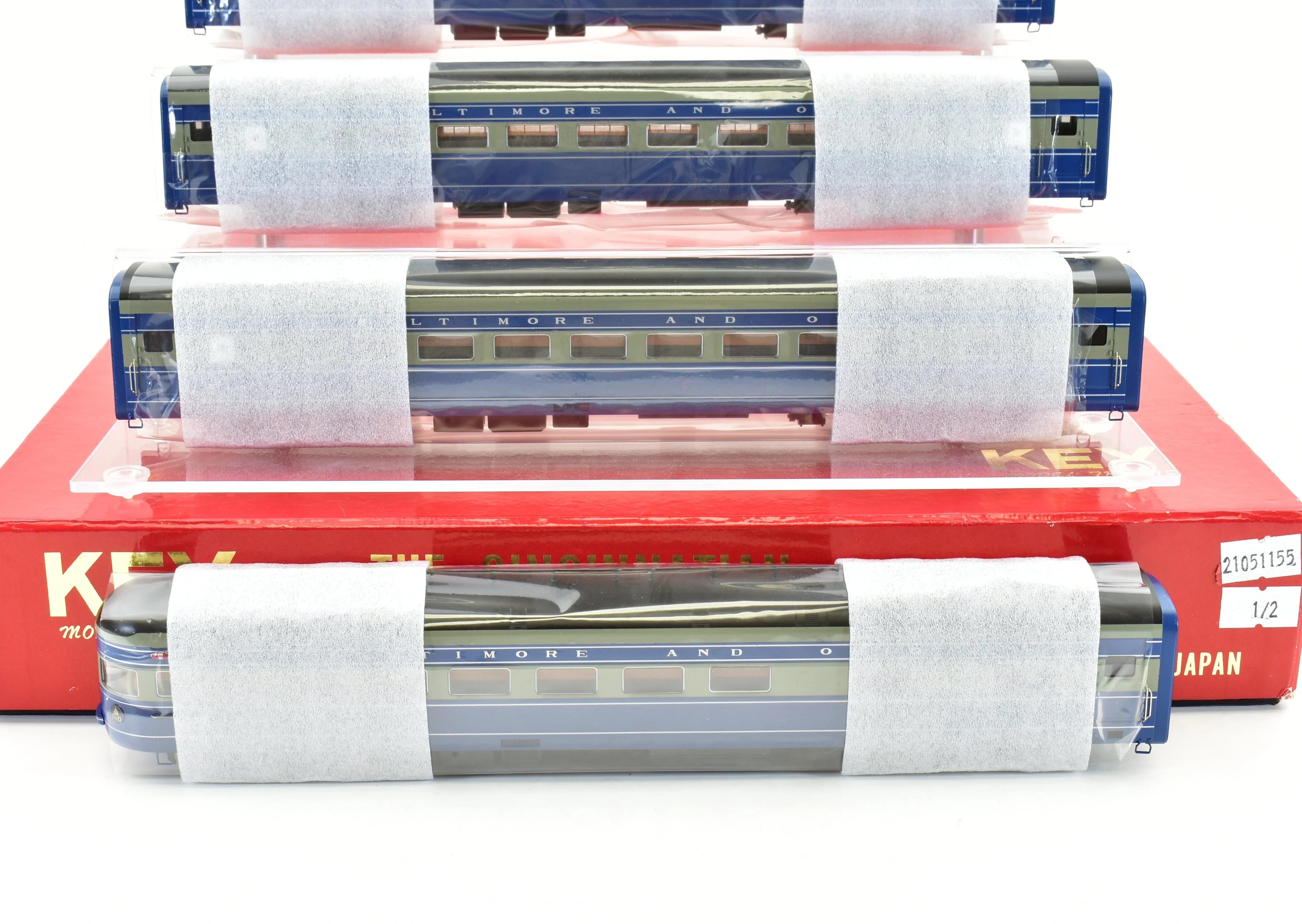 HO Brass Key Imports B&O - Baltimore & Ohio "Cincinnatian" P-7d and 5 Coach Train Set FP CS-22 - Image 25