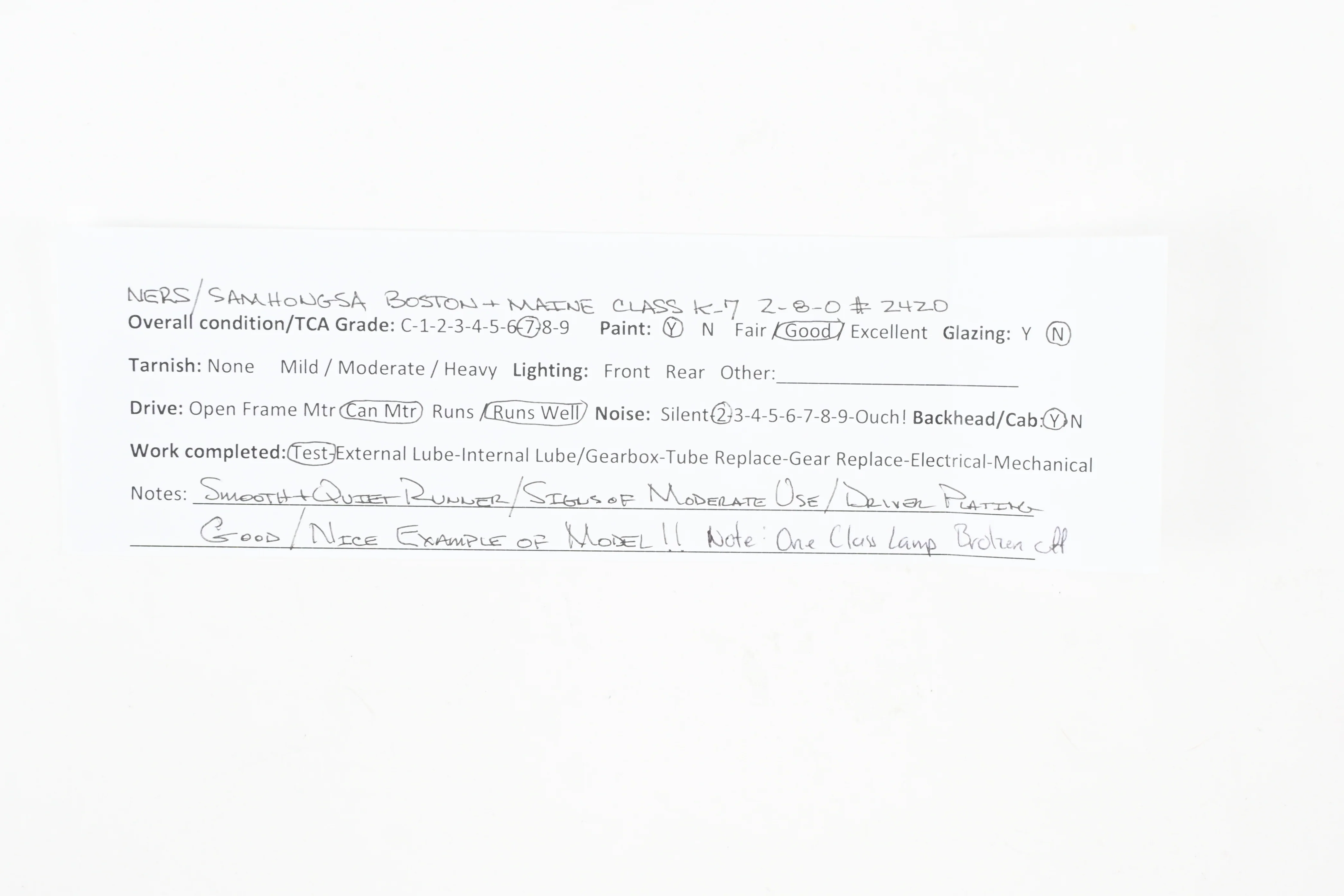 HO Brass NERS - New England Rail Service B&M - Boston & Maine Class K-7A 2-8-0 CP No. 2420 - Image 19