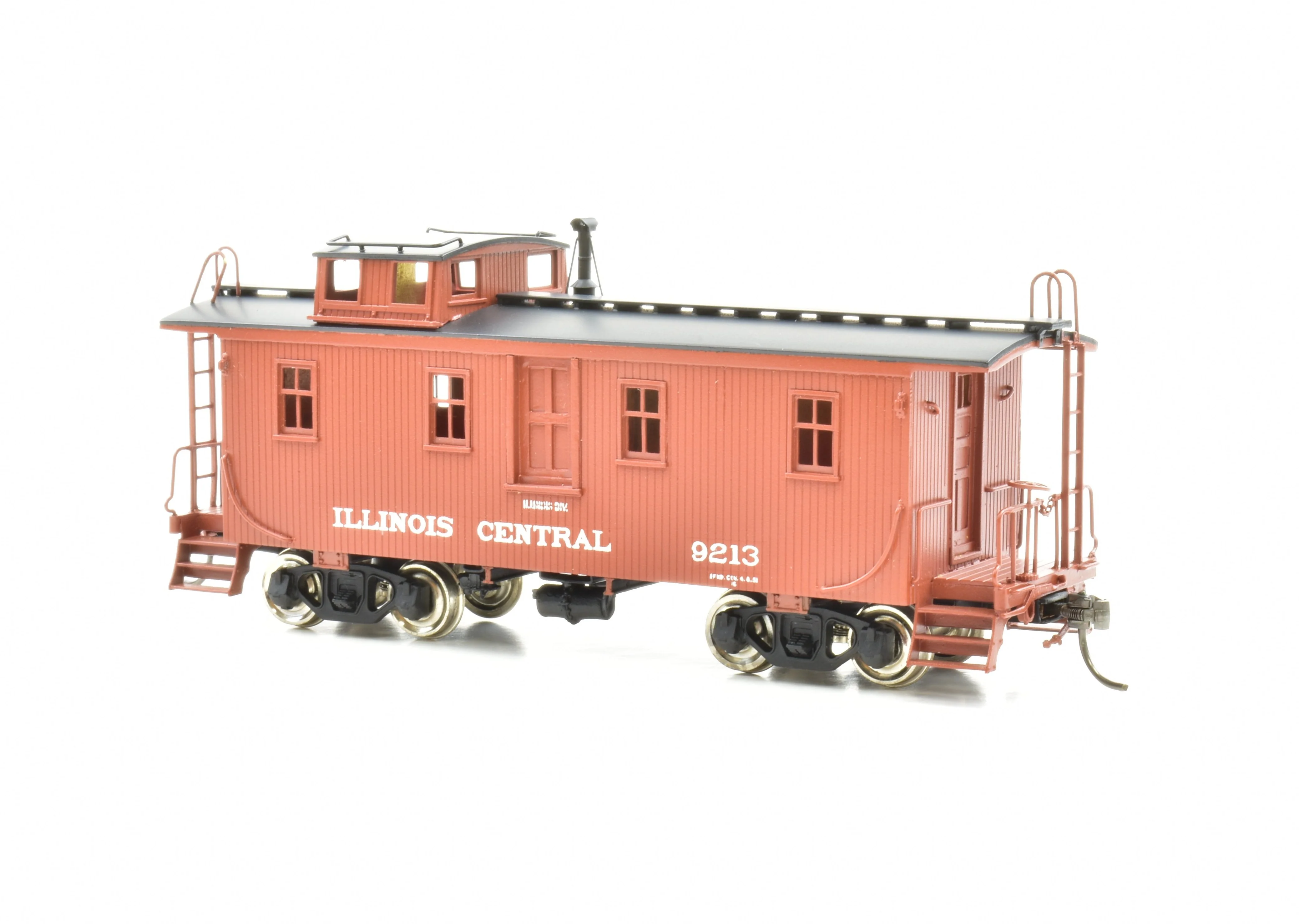 HO Brass PFM - SKI IC - Illinois Central Wood Caboose Factory Painted - Image 11