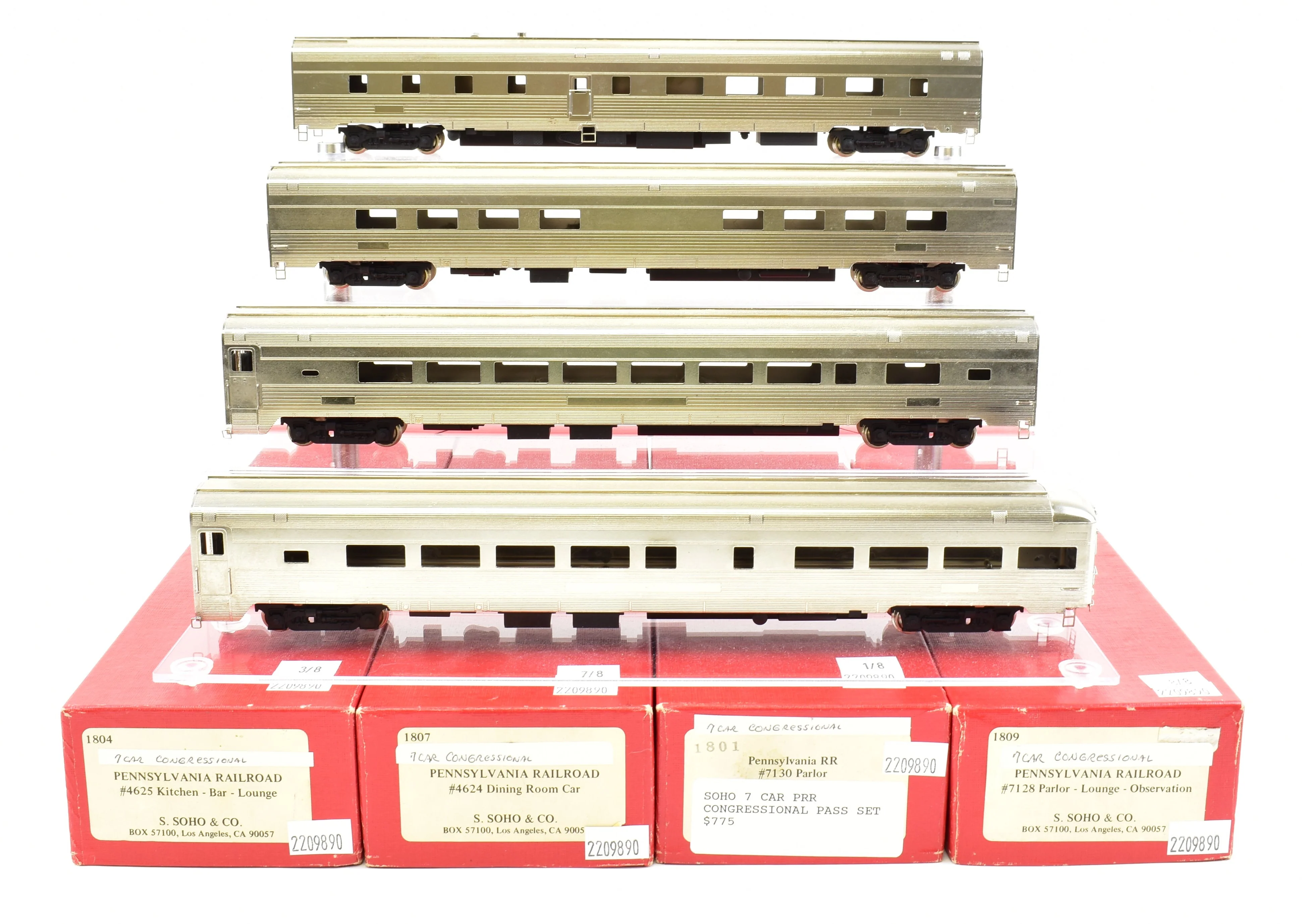 HO Brass Soho PRR - Pennsylvania Railroad "Congressional Limited" 8-Car Train Set - Image 22
