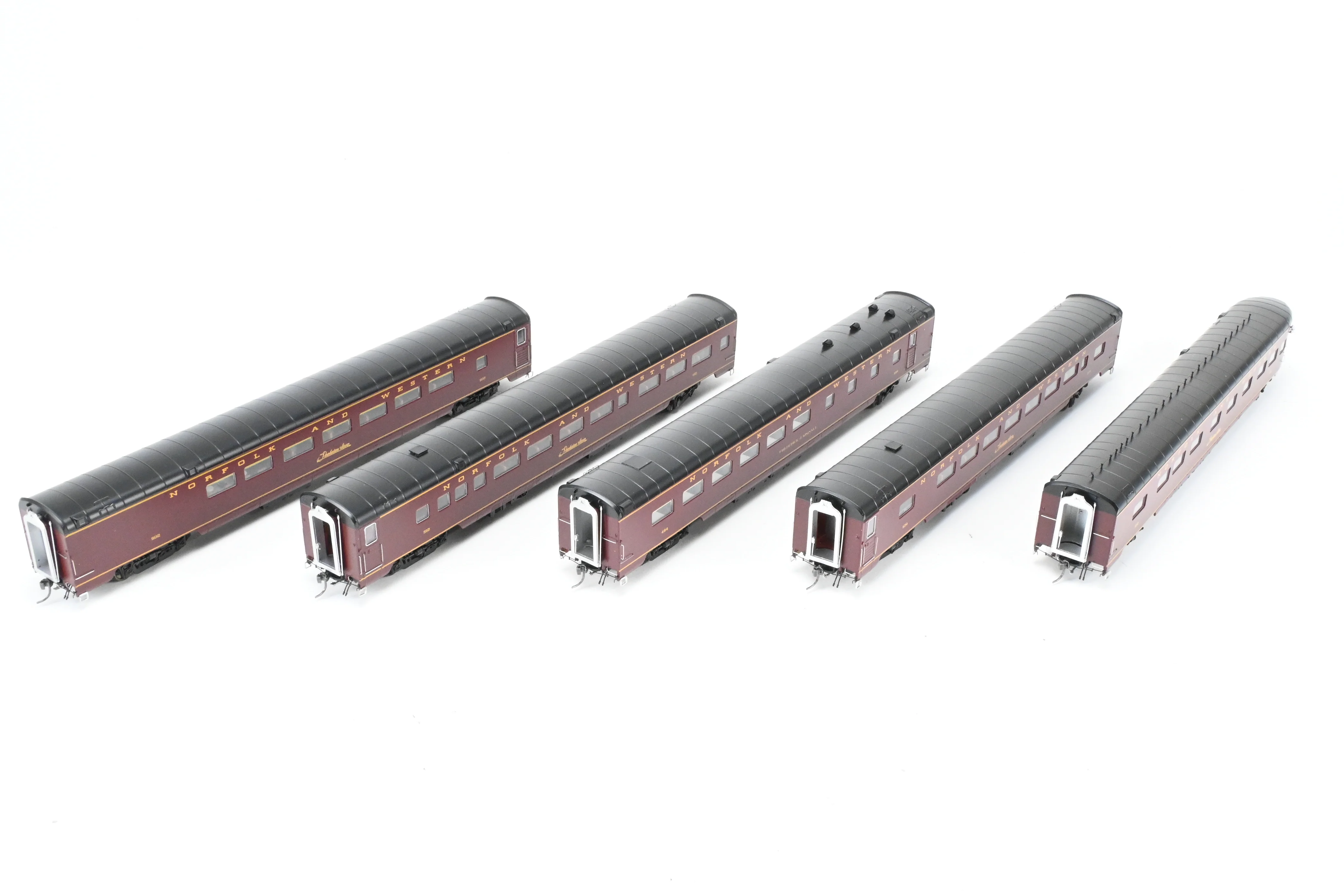 HO MTH - Mike's Train House N&W - Norfolk & Western "Powhattan Arrow" 5 Unit Passenger Car Set, Factory Decorated - Image 5