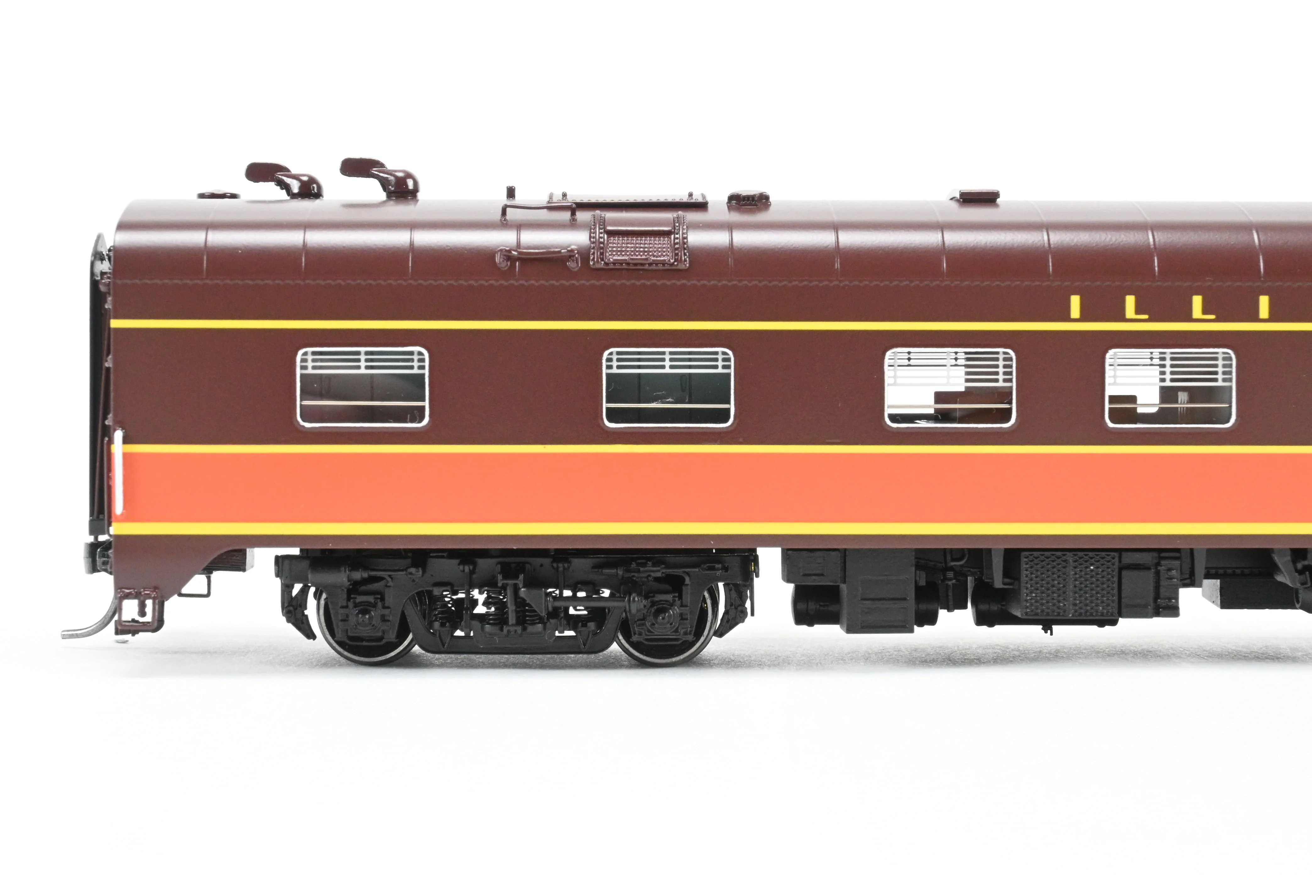 HO NEW Brass NBL - North Bank Line IC - Illinois Central Business Car #1 Chocolate & Orange Split Rail Herald - Image 13
