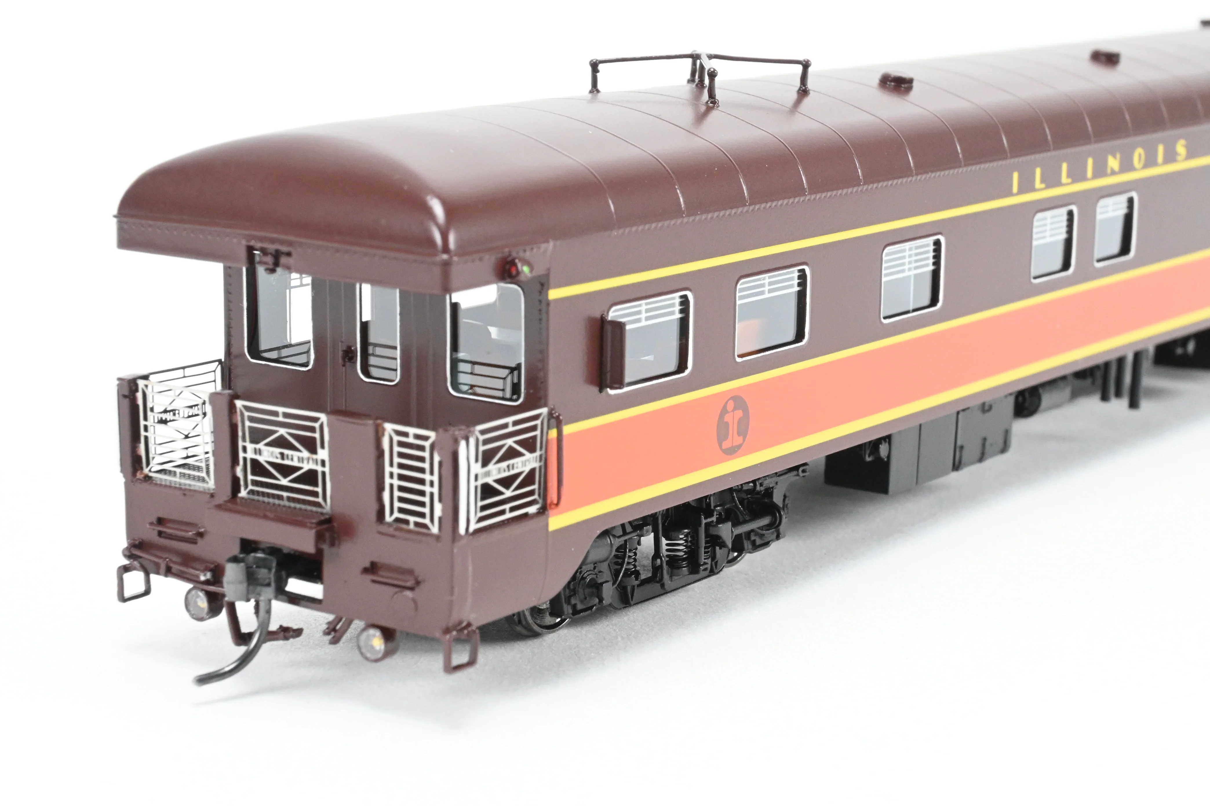 HO NEW Brass NBL - North Bank Line IC - Illinois Central Business Car #1 Chocolate & Orange Split Rail Herald - Image 16