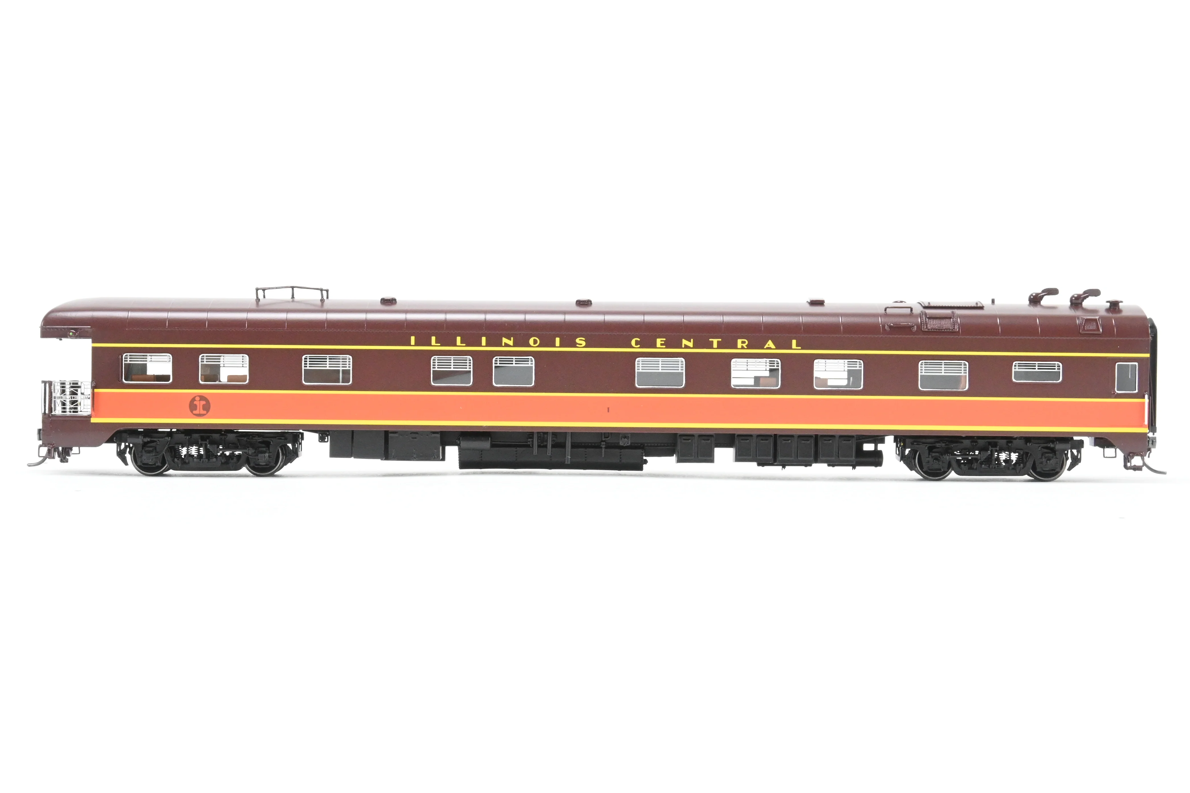 HO NEW Brass NBL - North Bank Line IC - Illinois Central Business Car #1 Chocolate & Orange Split Rail Herald - Image 3