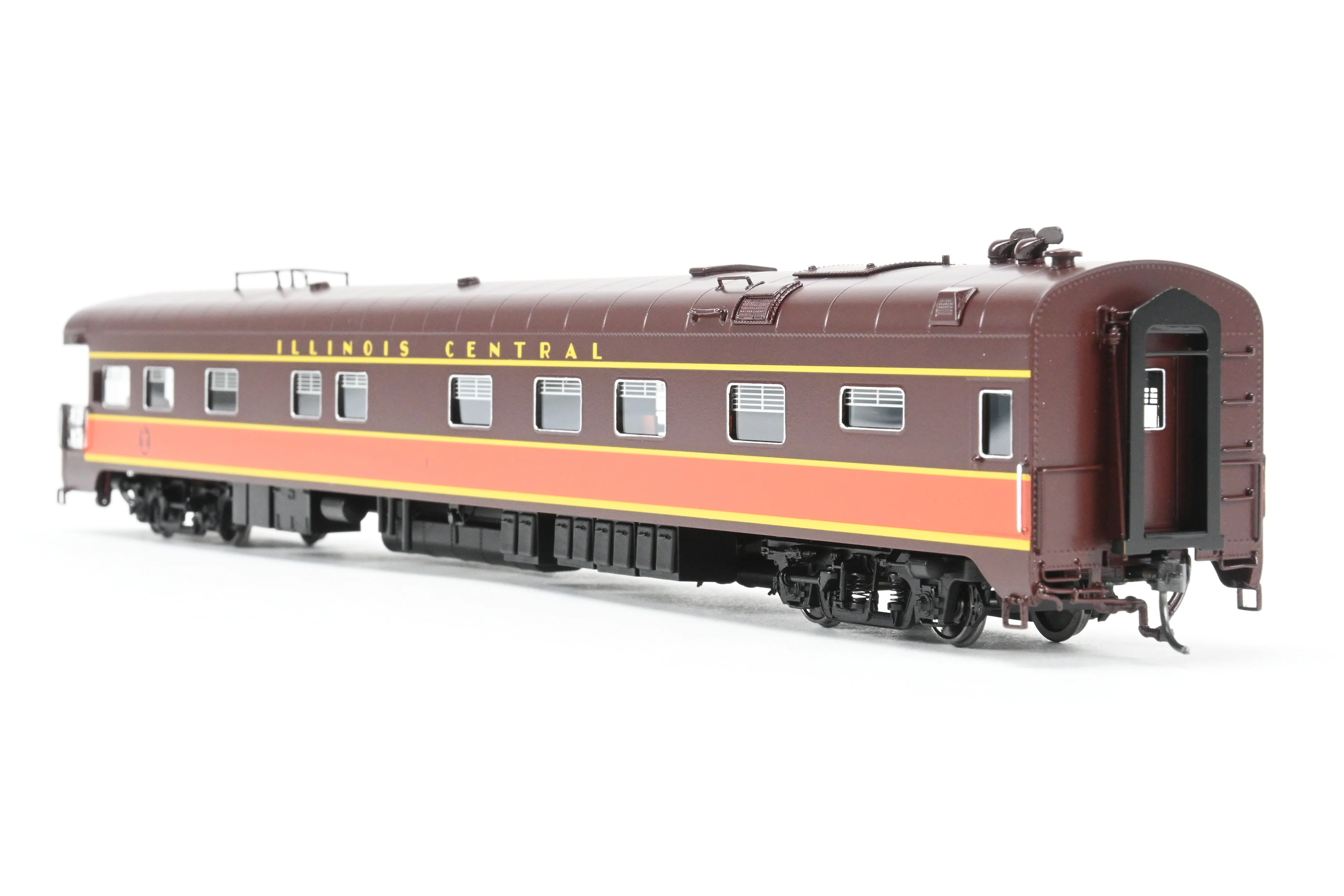 HO NEW Brass NBL - North Bank Line IC - Illinois Central Business Car #1 Chocolate & Orange Split Rail Herald - Image 4