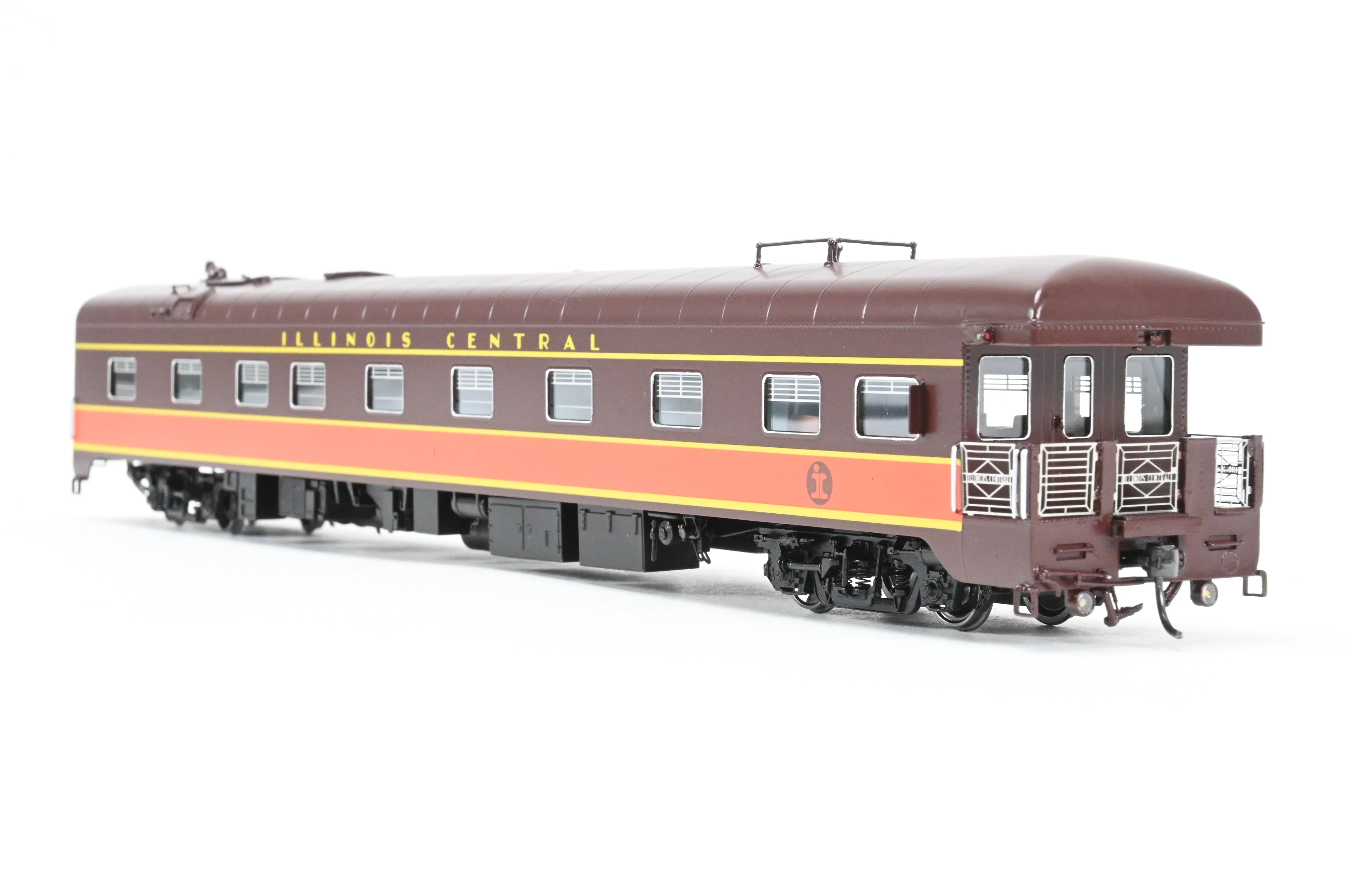 HO NEW Brass NBL - North Bank Line IC - Illinois Central Business Car #1 Chocolate & Orange Split Rail Herald - Image 5