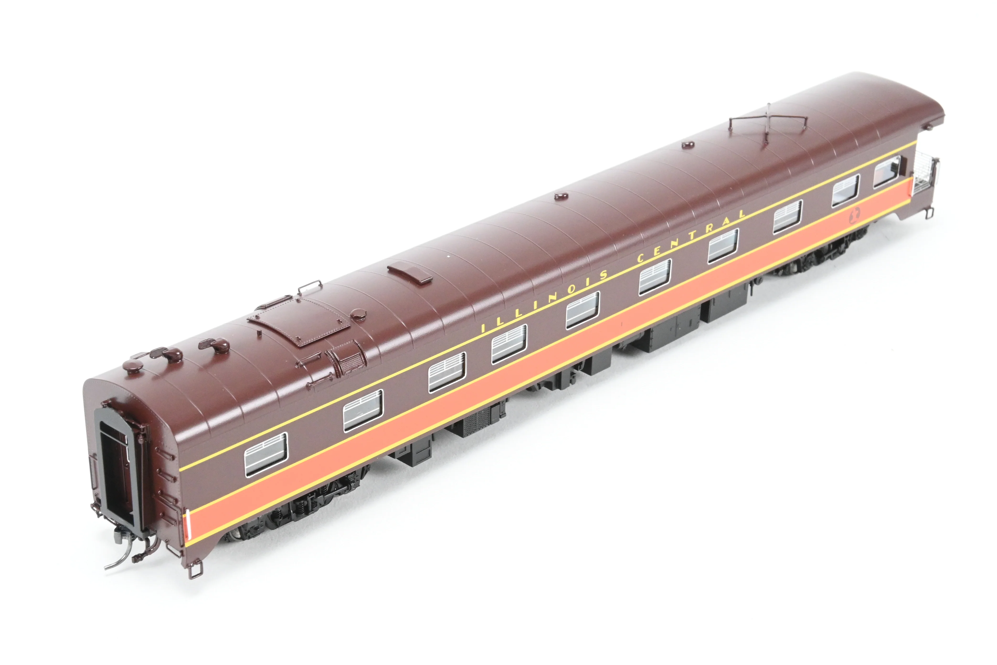 HO NEW Brass NBL - North Bank Line IC - Illinois Central Business Car #1 Chocolate & Orange Split Rail Herald - Image 6