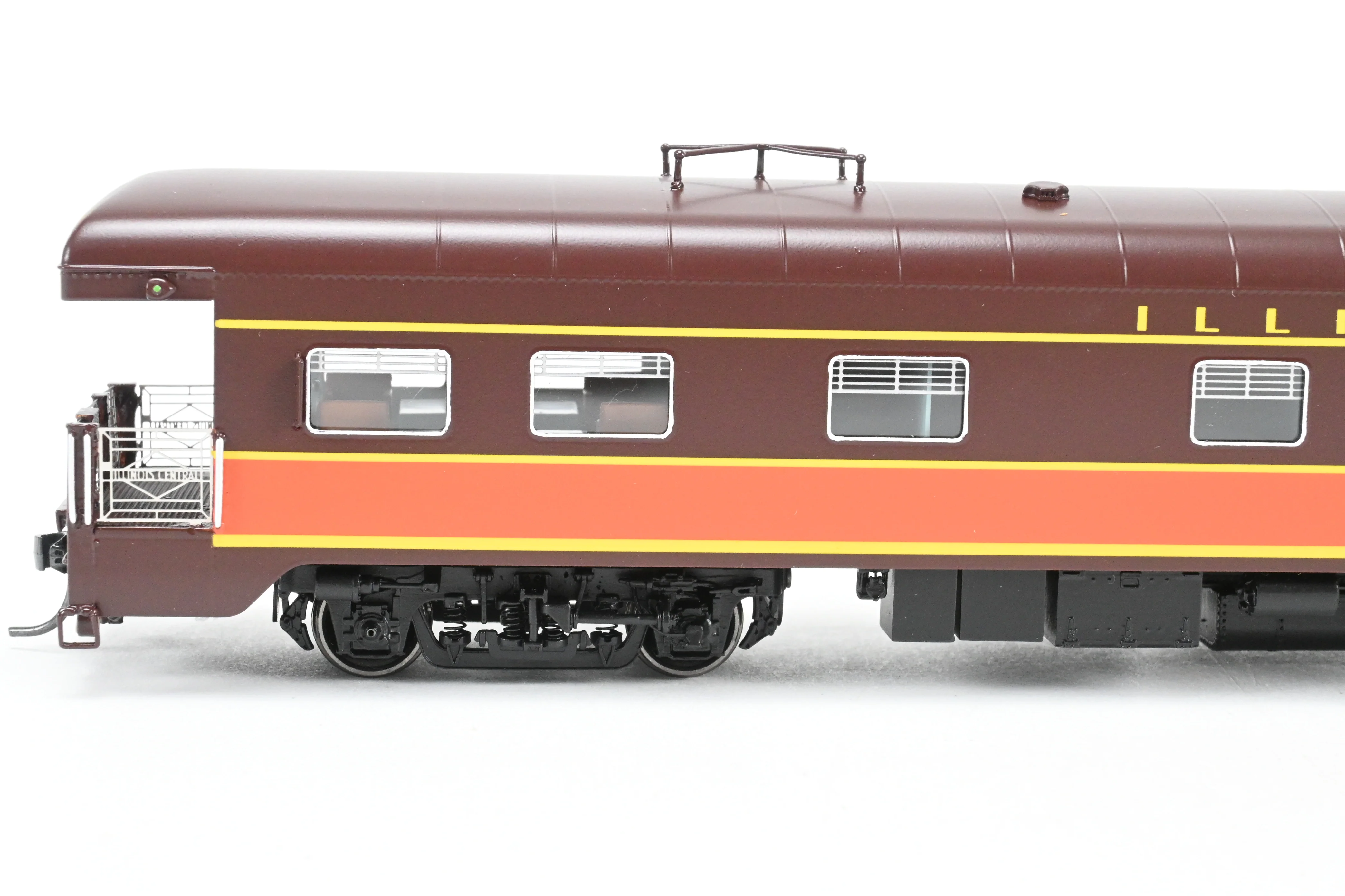 HO NEW Brass NBL - North Bank Line IC - Illinois Central Business Car #1 As-Built Chocolate & Orange - Image 12