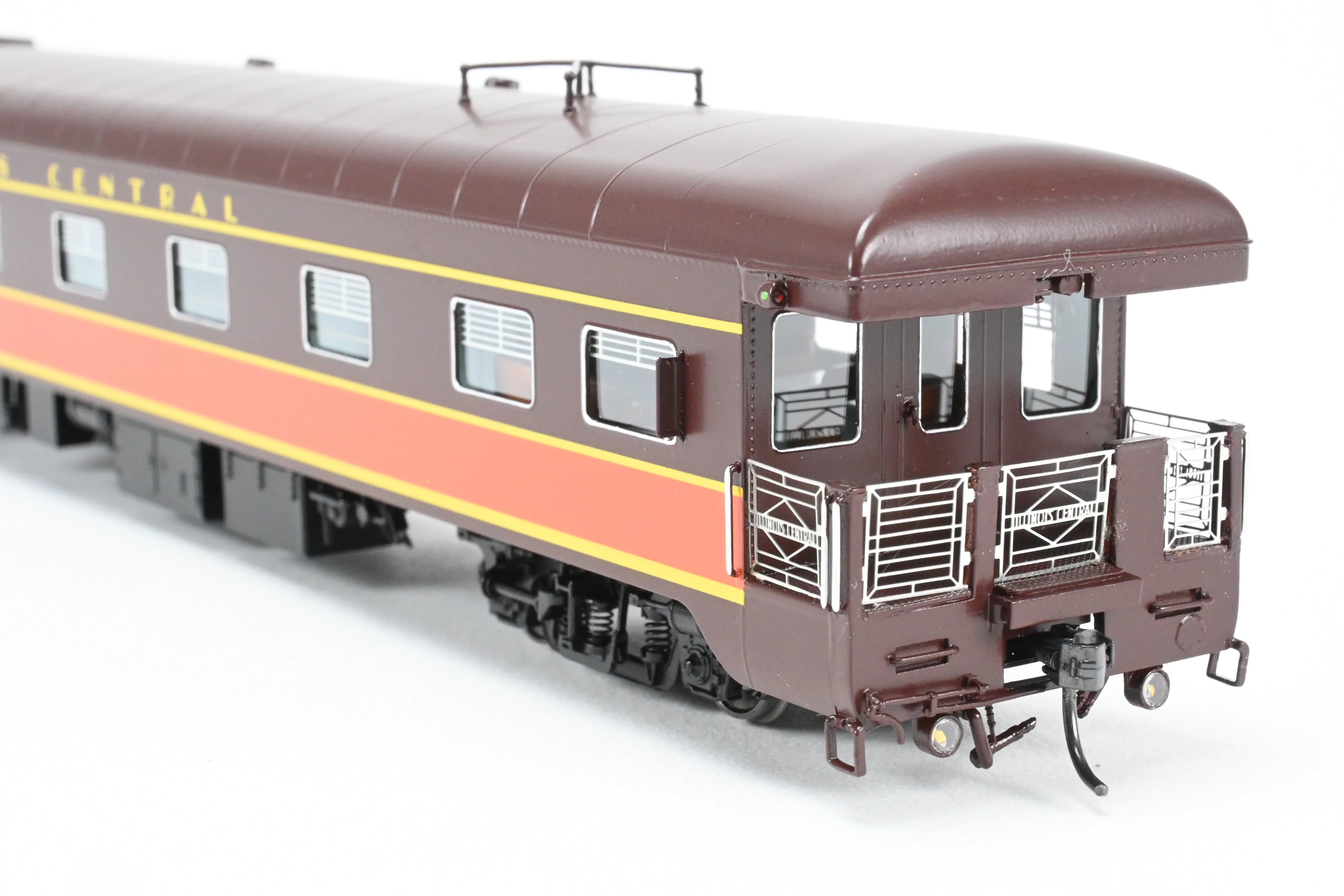HO NEW Brass NBL - North Bank Line IC - Illinois Central Business Car #1 As-Built Chocolate & Orange - Image 17