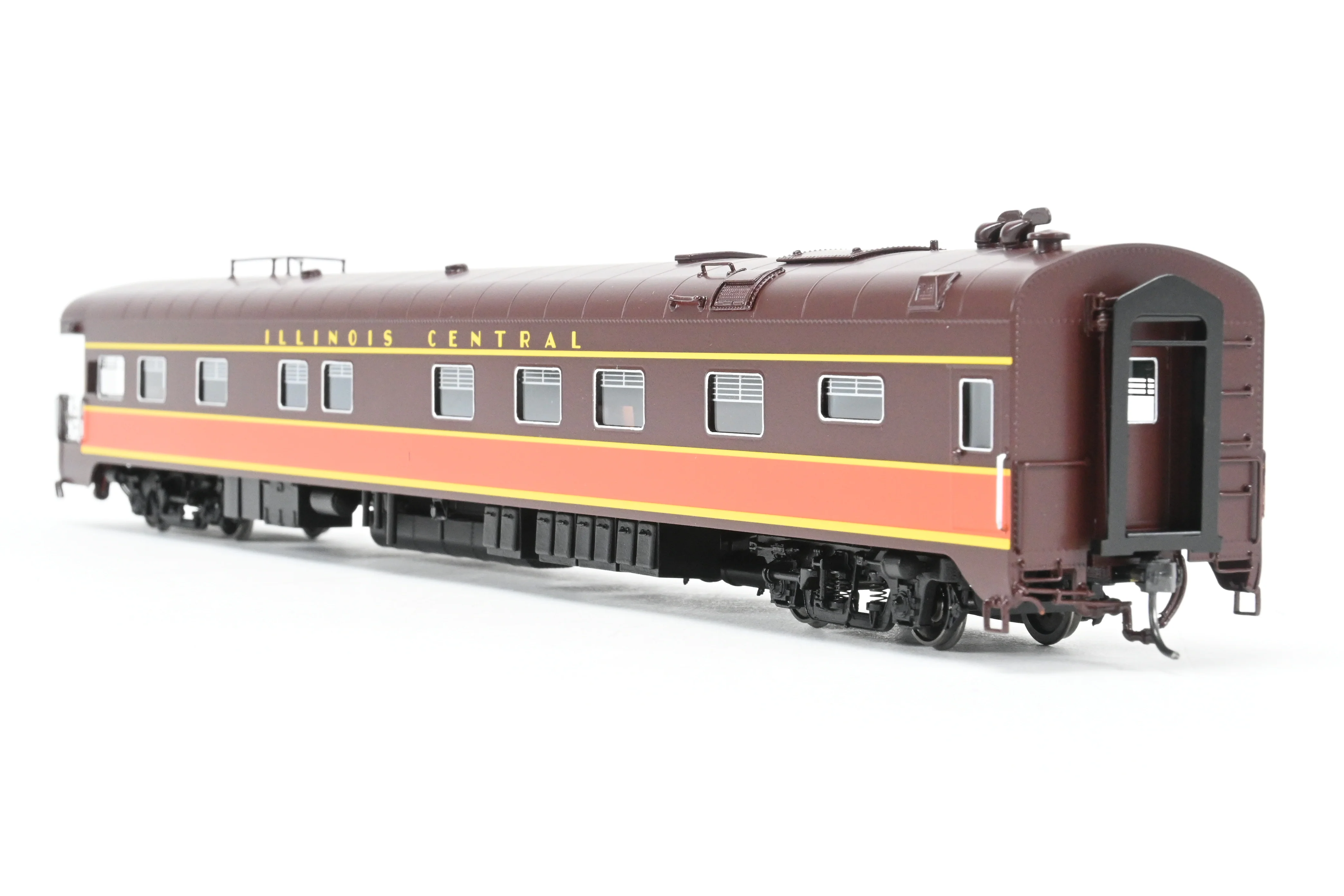 HO NEW Brass NBL - North Bank Line IC - Illinois Central Business Car #1 As-Built Chocolate & Orange - Image 4
