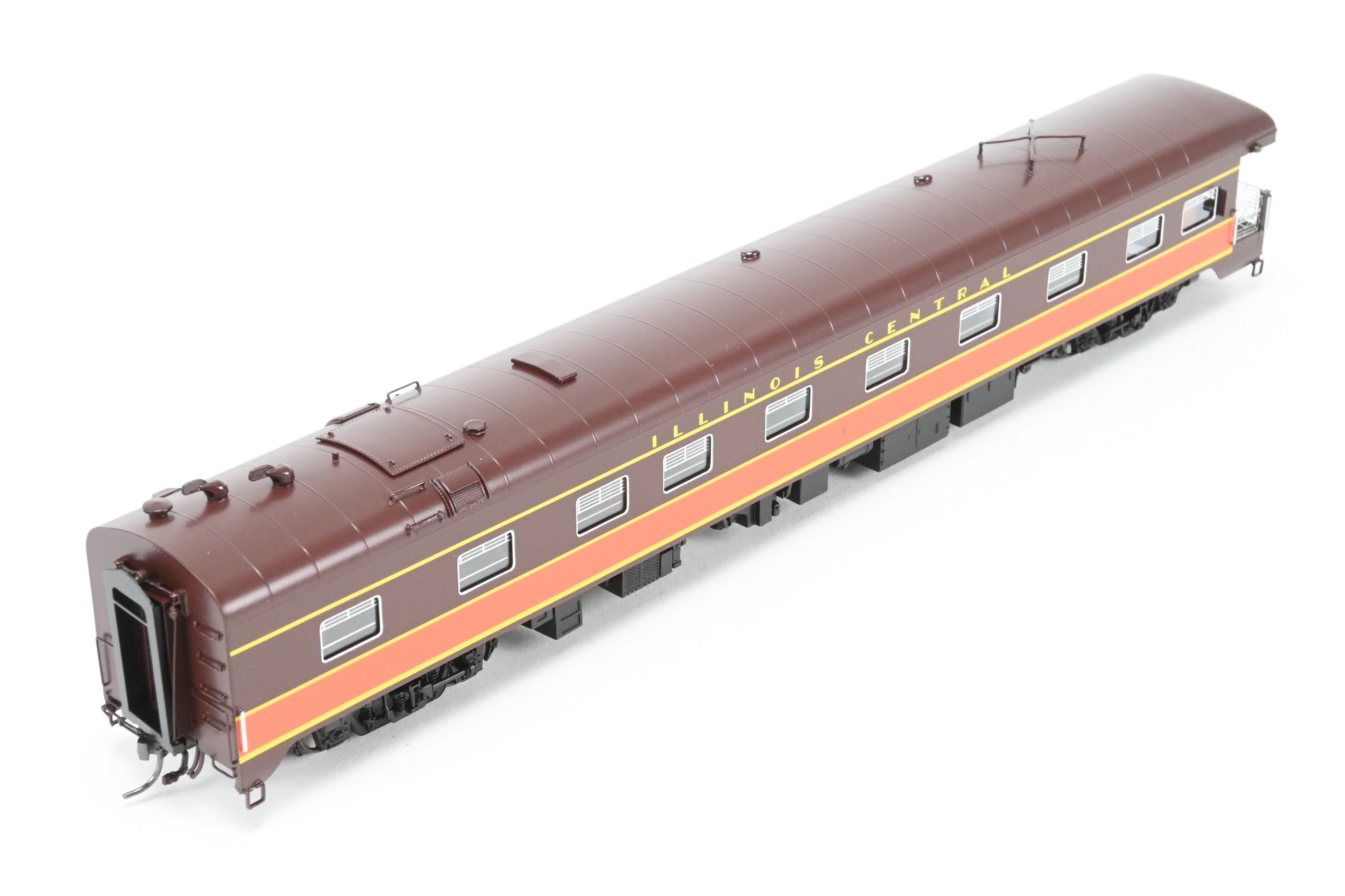 HO NEW Brass NBL - North Bank Line IC - Illinois Central Business Car #1 As-Built Chocolate & Orange - Image 6