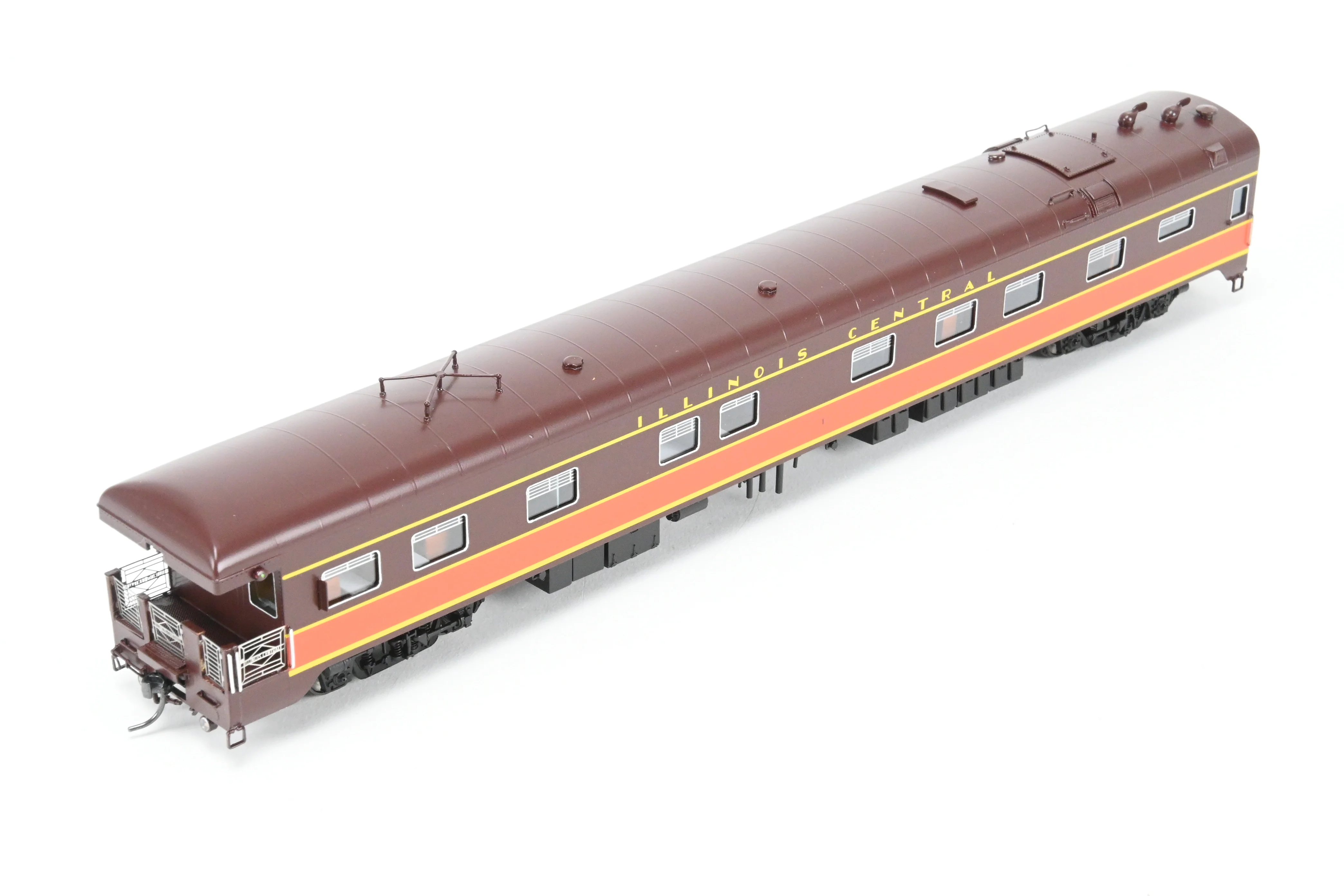 HO NEW Brass NBL - North Bank Line IC - Illinois Central Business Car #1 As-Built Chocolate & Orange - Image 8