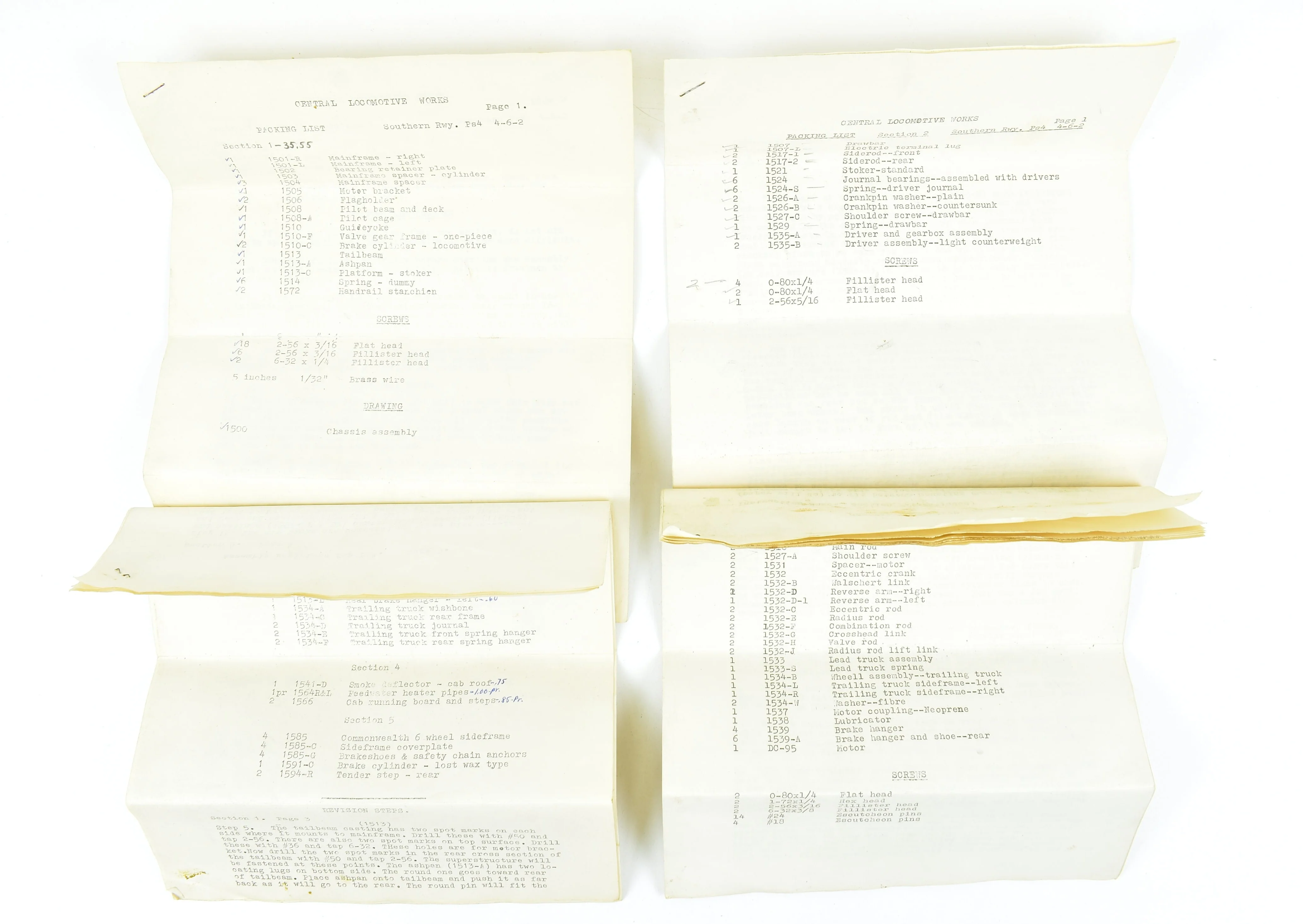 O Brass Central Locomotive Works SOU - Southern Railway PS-4 4-6-2 Pacific Kit Started AS-IS - Image 6